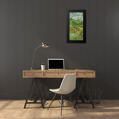 Green Landscape I Black Modern Wood Framed Art Print by Davis, Andrea