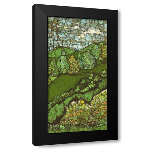 Green Landscape II Black Modern Wood Framed Art Print with Double Matting by Davis, Andrea