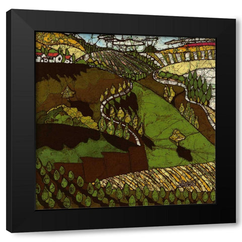 Cypress Road Black Modern Wood Framed Art Print with Double Matting by Davis, Andrea