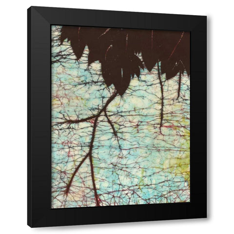 Batik Hanging Leaves II Black Modern Wood Framed Art Print by Davis, Andrea