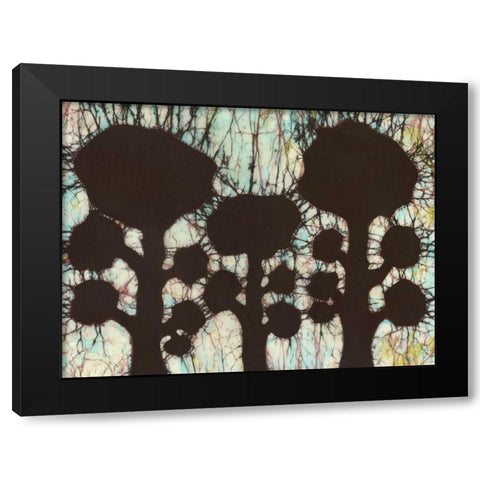 Batik Hedges I Black Modern Wood Framed Art Print with Double Matting by Davis, Andrea