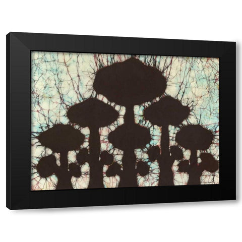 Batik Hedges II Black Modern Wood Framed Art Print with Double Matting by Davis, Andrea