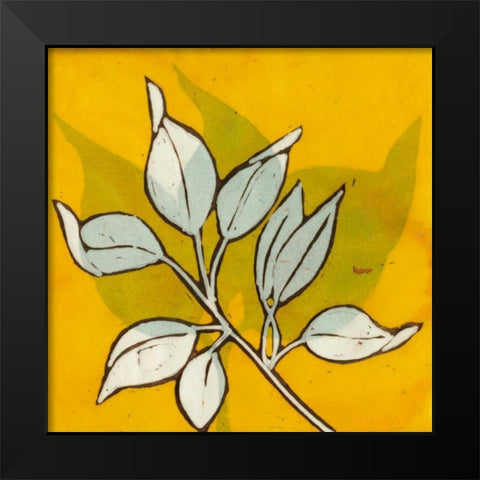 Gold Batik Botanical I Black Modern Wood Framed Art Print by Davis, Andrea