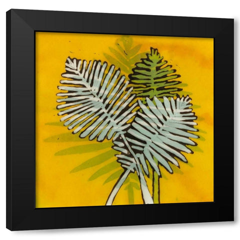 Gold Batik Botanical III Black Modern Wood Framed Art Print by Davis, Andrea