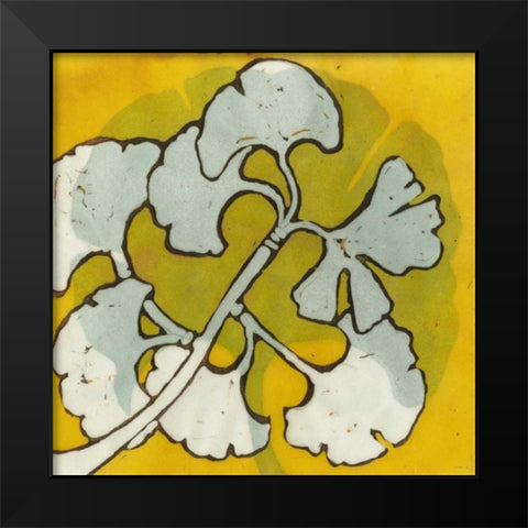 Gold Batik Botanical IV Black Modern Wood Framed Art Print by Davis, Andrea