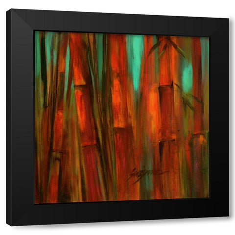 Sunset Bamboo II Black Modern Wood Framed Art Print with Double Matting by Wilkins, Suzanne