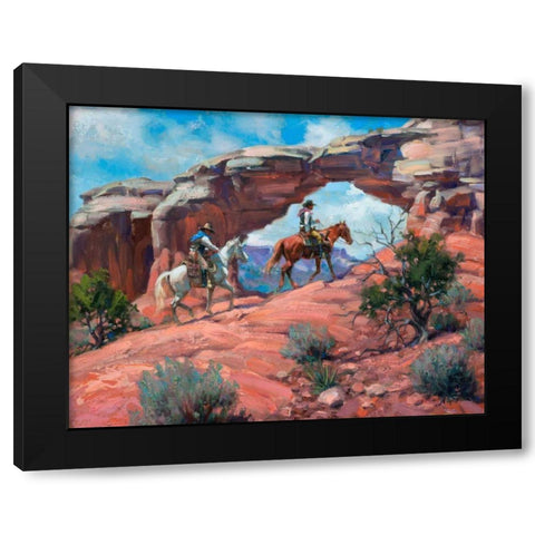 Between Rocks and Hard Places Black Modern Wood Framed Art Print by Sorenson, Jack