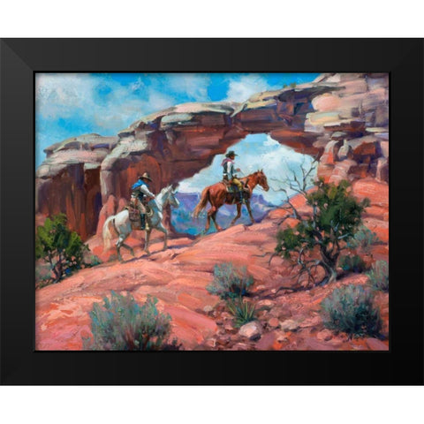 Between Rocks and Hard Places Black Modern Wood Framed Art Print by Sorenson, Jack