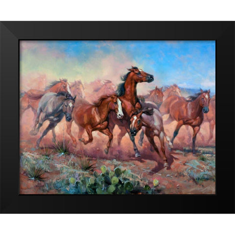 Runnin Thunder Black Modern Wood Framed Art Print by Sorenson, Jack