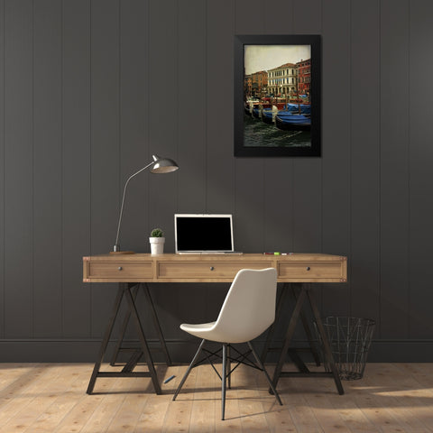 Venetian Canals II Black Modern Wood Framed Art Print by Head, Danny
