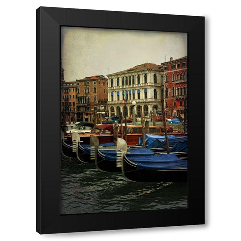Venetian Canals II Black Modern Wood Framed Art Print by Head, Danny