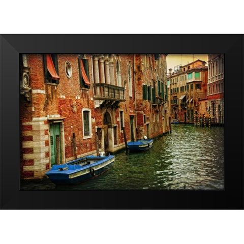 Venetian Canals III Black Modern Wood Framed Art Print by Head, Danny