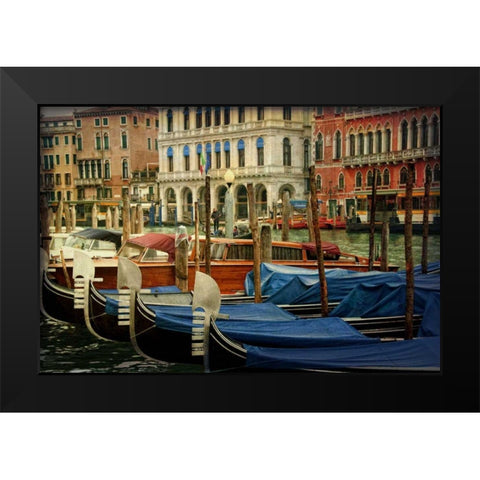 Venetian Canals IV Black Modern Wood Framed Art Print by Head, Danny
