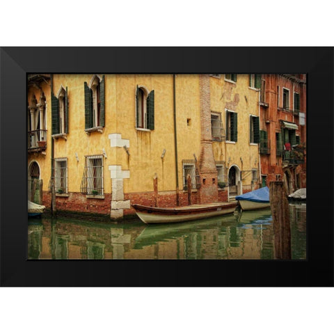 Venetian Canals VI Black Modern Wood Framed Art Print by Head, Danny