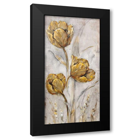 Golden Poppies on Taupe II Black Modern Wood Framed Art Print with Double Matting by OToole, Tim