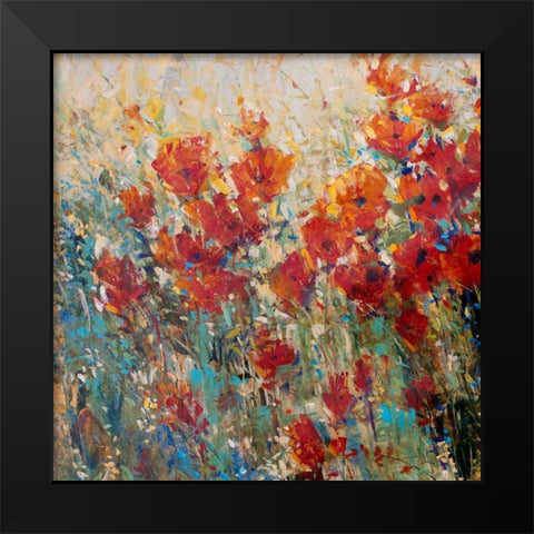 Red Poppy Field I Black Modern Wood Framed Art Print by OToole, Tim