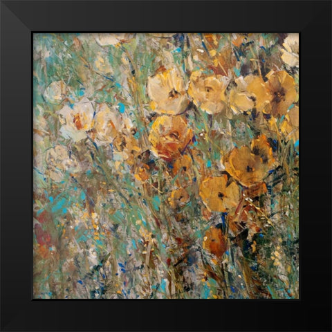 Amber Poppy Field I Black Modern Wood Framed Art Print by OToole, Tim