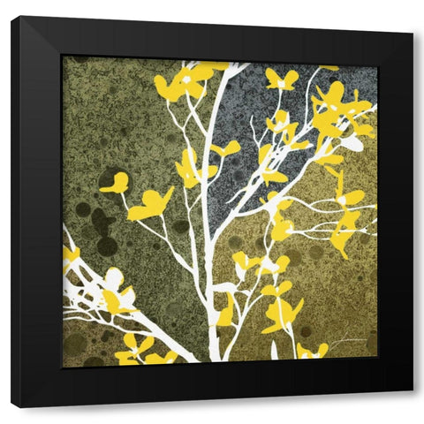 Moon Flowers IV Black Modern Wood Framed Art Print by Burghardt, James