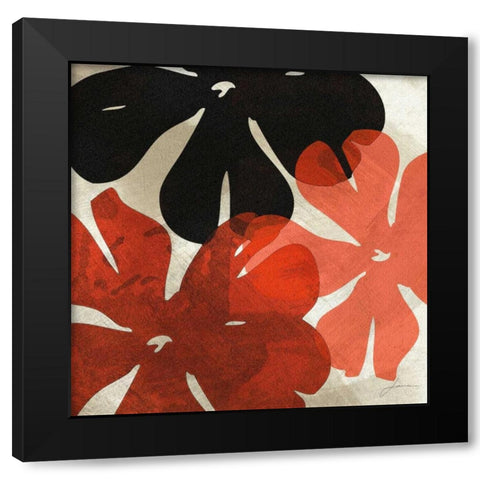 Bloomer Tiles IV Black Modern Wood Framed Art Print by Burghardt, James