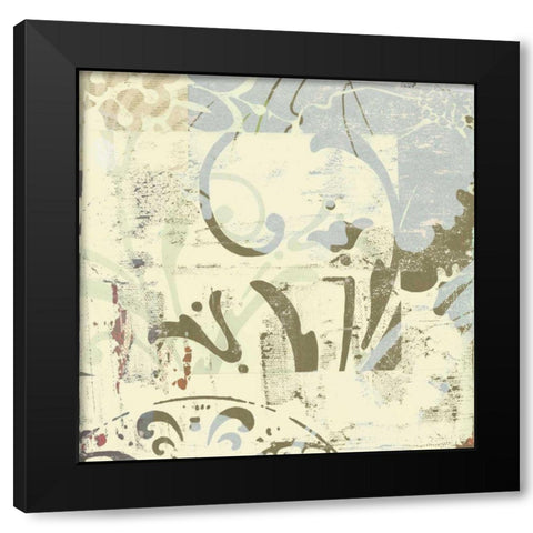 Floral Swhirls I Black Modern Wood Framed Art Print by Mountain, Ricki