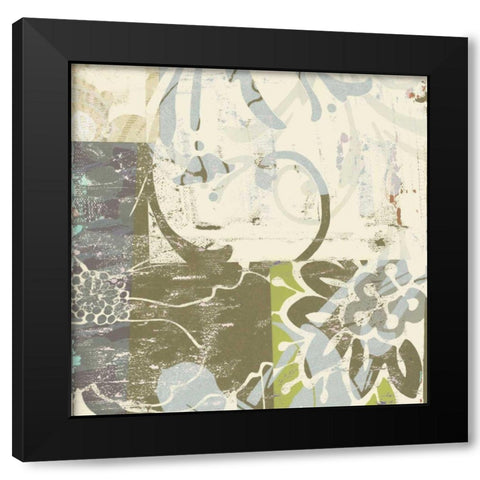 Floral Swhirls II Black Modern Wood Framed Art Print by Mountain, Ricki