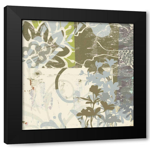 Floral Swhirls IV Black Modern Wood Framed Art Print by Mountain, Ricki