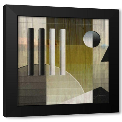 Quartet Tiles II Black Modern Wood Framed Art Print with Double Matting by Burghardt, James