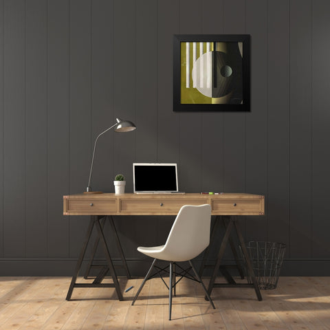 Quartet Tiles III Black Modern Wood Framed Art Print by Burghardt, James