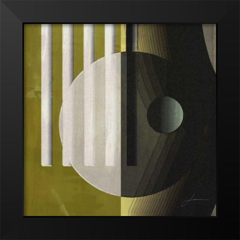 Quartet Tiles III Black Modern Wood Framed Art Print by Burghardt, James