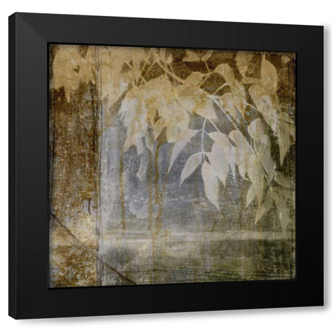 Fluttering Leaves I Black Modern Wood Framed Art Print with Double Matting by Goldberger, Jennifer