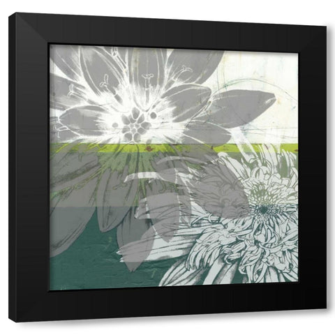 Graphic Blooms I Black Modern Wood Framed Art Print by Goldberger, Jennifer