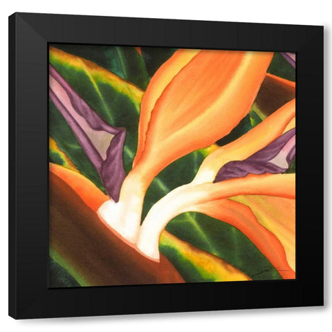 Bird of Paradise Tile III Black Modern Wood Framed Art Print by Higby, Jason