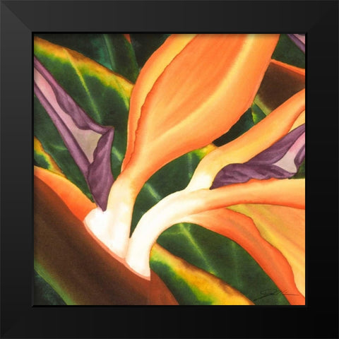 Bird of Paradise Tile III Black Modern Wood Framed Art Print by Higby, Jason