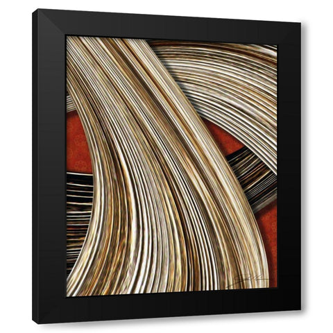 Tangle Tile III Black Modern Wood Framed Art Print with Double Matting by Higby, Jason
