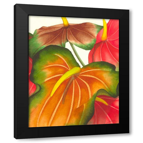 Anthuria I Black Modern Wood Framed Art Print with Double Matting by Higby, Jason