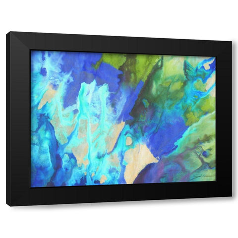 Blue Crush II Black Modern Wood Framed Art Print by Higby, Jason