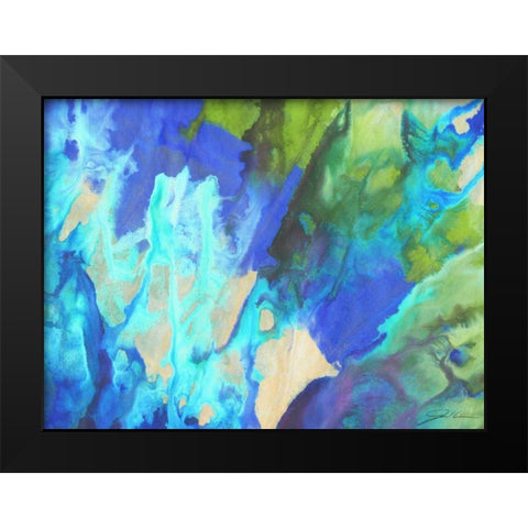 Blue Crush II Black Modern Wood Framed Art Print by Higby, Jason