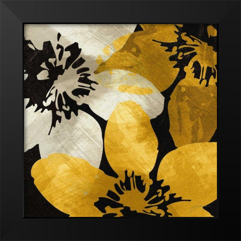 Bloomer Tiles IX Black Modern Wood Framed Art Print by Burghardt, James