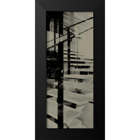 City View III Black Modern Wood Framed Art Print by Ling, Tang