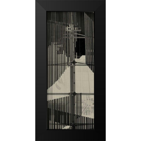 City View V Black Modern Wood Framed Art Print by Ling, Tang