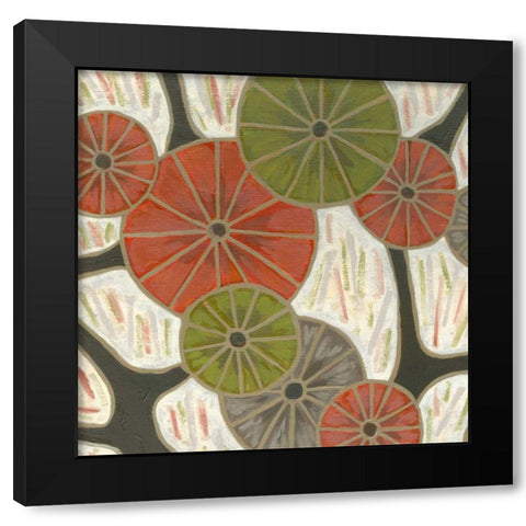 Morning Glories I   Black Modern Wood Framed Art Print by Deans, Karen