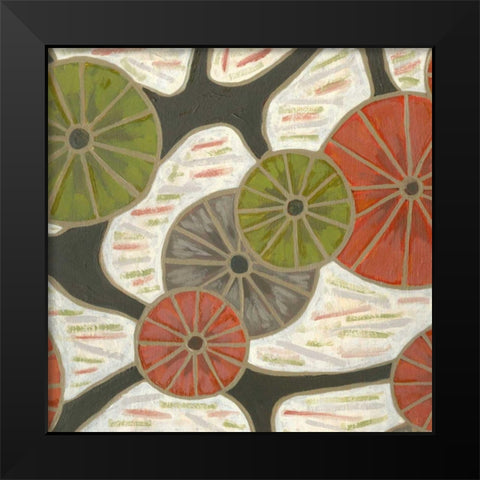 Morning Glories II  Black Modern Wood Framed Art Print by Deans, Karen