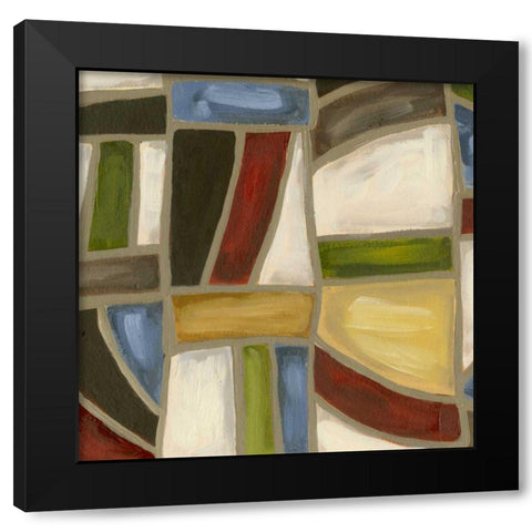 Stained Glass Abstraction I Black Modern Wood Framed Art Print with Double Matting by Deans, Karen
