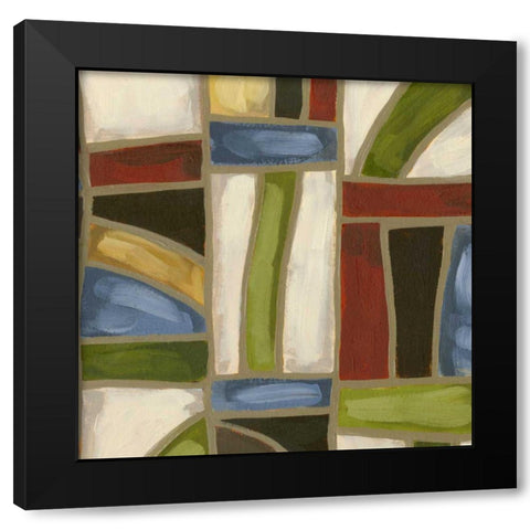 Stained Glass Abstraction II Black Modern Wood Framed Art Print with Double Matting by Deans, Karen