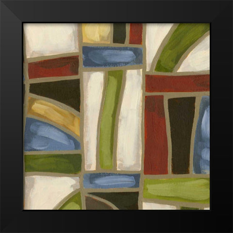Stained Glass Abstraction II Black Modern Wood Framed Art Print by Deans, Karen