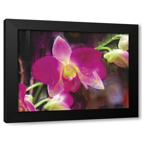 Painterly Flower V Black Modern Wood Framed Art Print by Henry, Lola