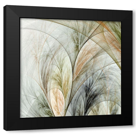 Fractal Grass V Black Modern Wood Framed Art Print with Double Matting by Burghardt, James