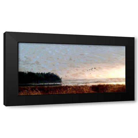 Tide II Black Modern Wood Framed Art Print with Double Matting by Harrington, Danielle
