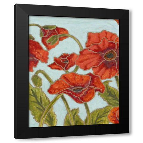 Poppy Talk I Black Modern Wood Framed Art Print by Deans, Karen