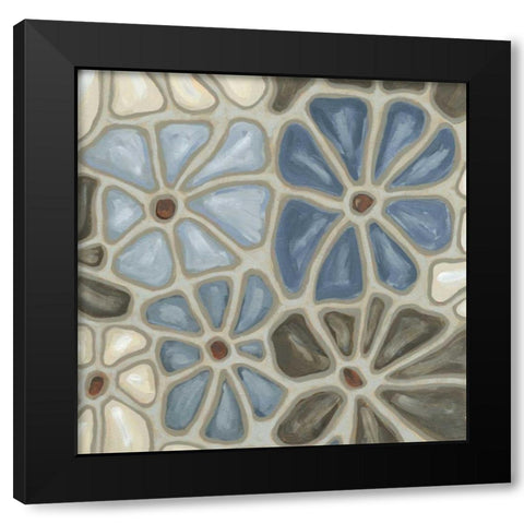 Tiled Petals I Black Modern Wood Framed Art Print by Deans, Karen